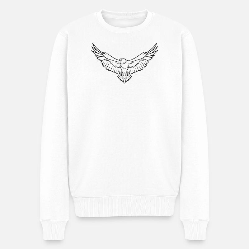 Adler - Männer Premium Bio Pullover - Weiß