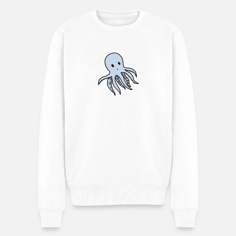 Oktopus - Männer Premium Bio Pullover - Weiß