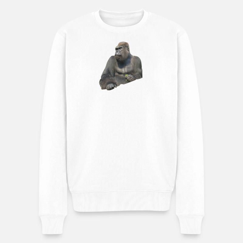 Gorilla - Männer Premium Bio Pullover - Weiß