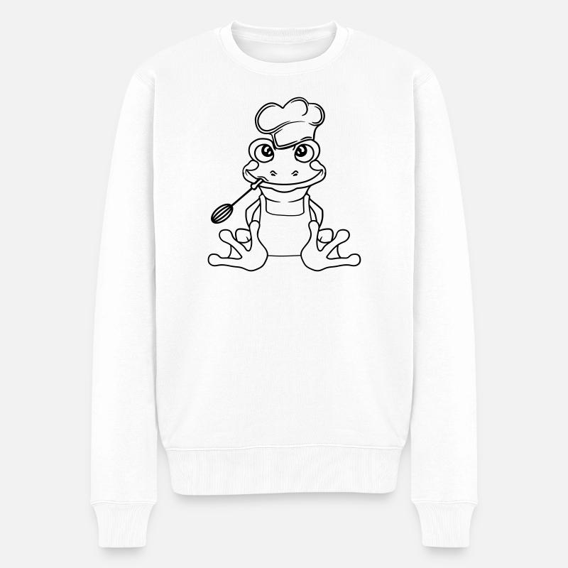 cuisinier chef cuisinier cuisine délicieuse manger épices gril - Pull Premium bio Homme - blanc