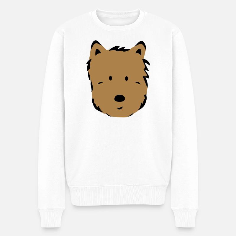 Hund - Männer Premium Bio Pullover - Weiß