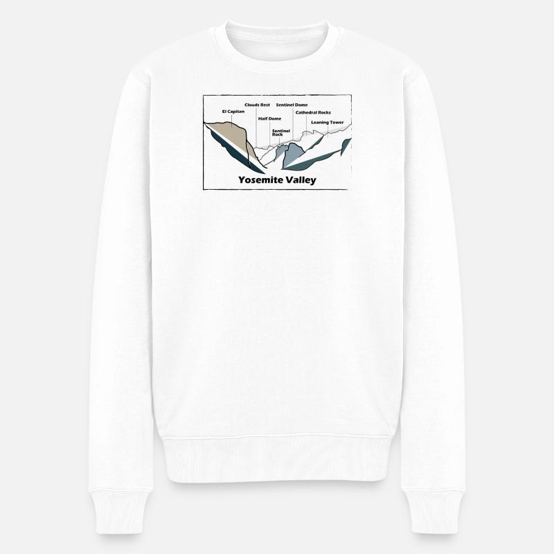 Vallée de Yosemite - Pull Premium bio Homme - blanc