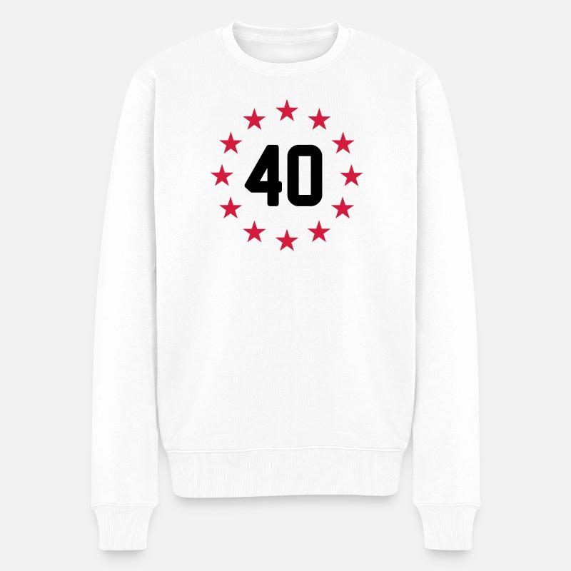 40 ans - Pull Premium bio Homme - blanc