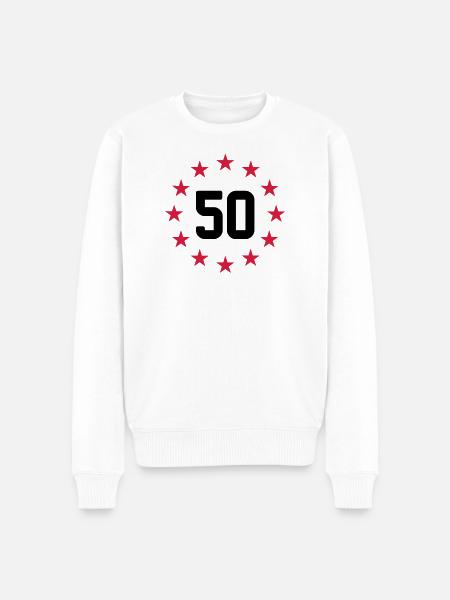50 ans - Pull Premium bio Homme - blanc
