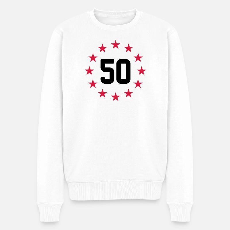 50 ans - Pull Premium bio Homme - blanc