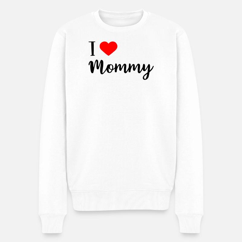 i love mommy - Männer Premium Bio Pullover - Weiß