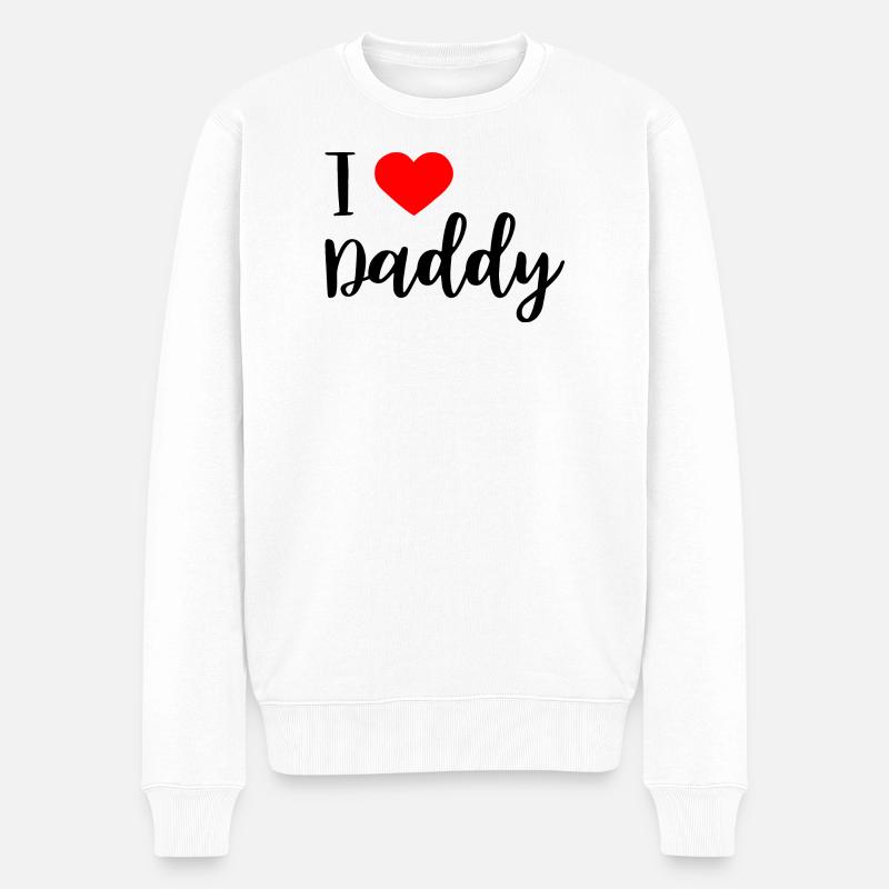 i love daddy - Männer Premium Bio Pullover - Weiß
