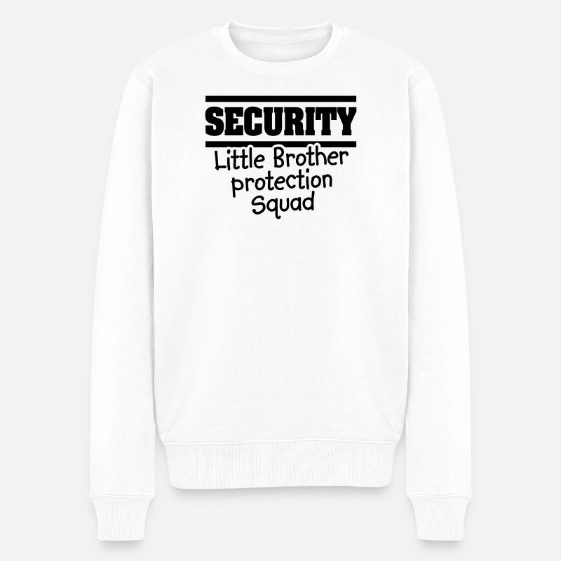Sécurité Petit frère protection squat - Big bro - Pull Premium bio Homme - blanc