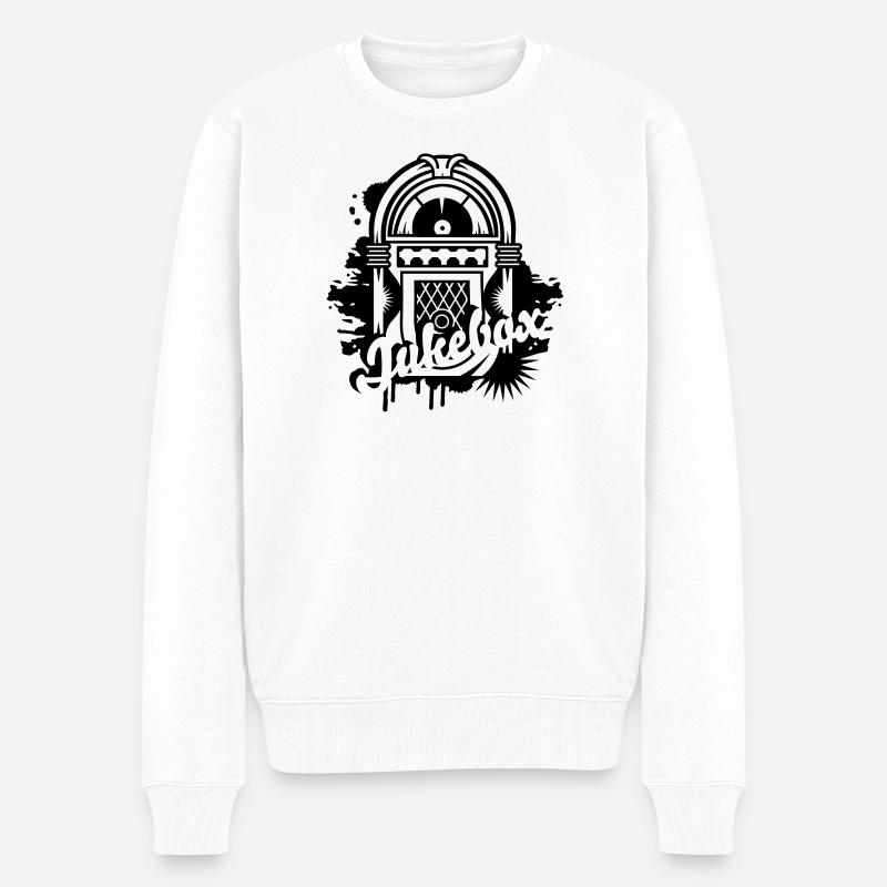 Jukebox Graffiti - Männer Premium Bio Pullover - Weiß