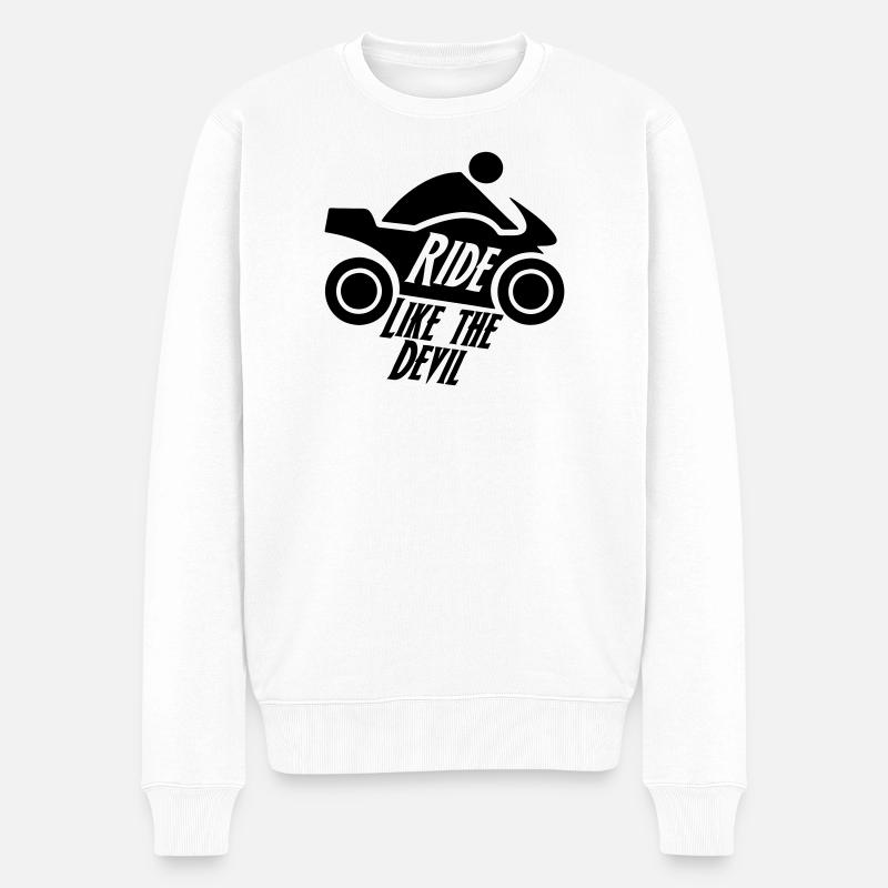 Biker Motorrad Motorradfahrer Bike Geschenk - Männer Premium Bio Pullover - Weiß