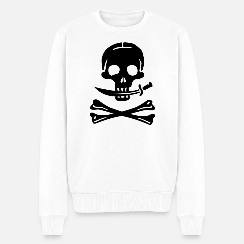 Pirat - piraten - Männer Premium Bio Pullover - Weiß