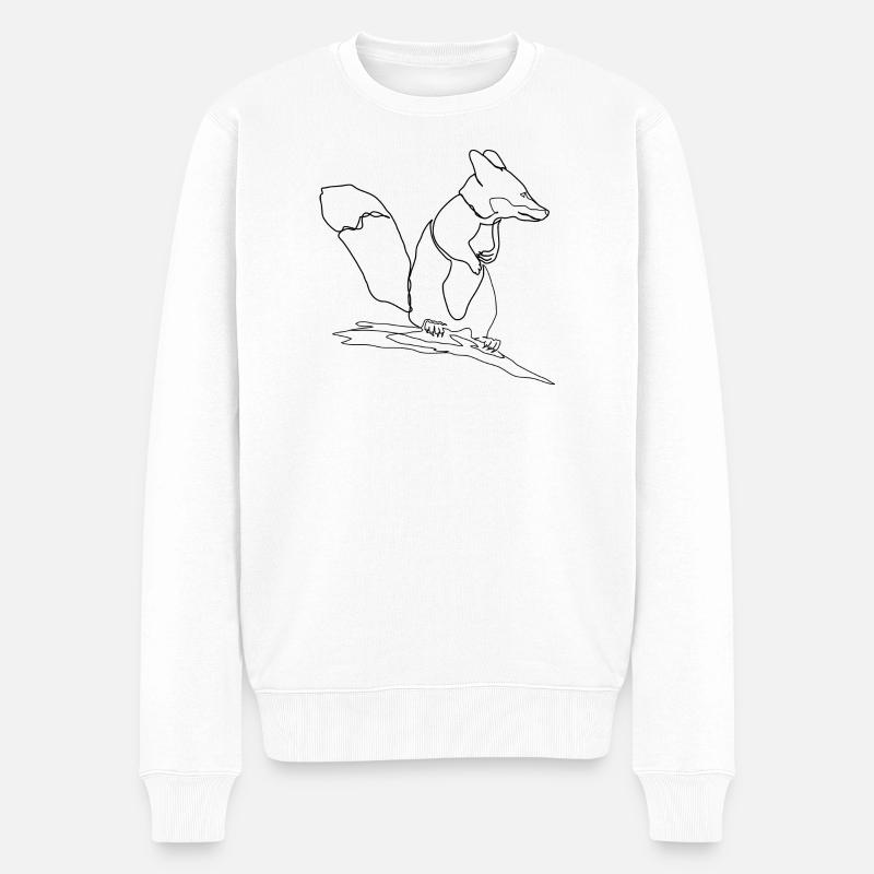 Fuchs Eichhörnchen Squirrel Fox - Männer Premium Bio Pullover - Weiß