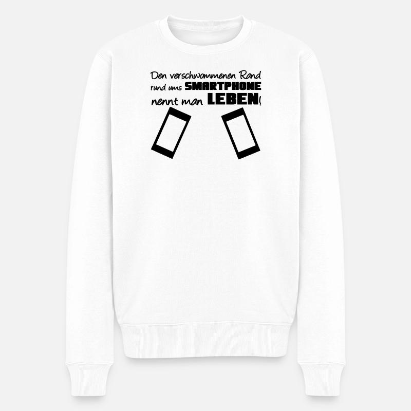 Smartphone Spruch Handy Nerd Geschenk lustig - Männer Premium Bio Pullover - Weiß