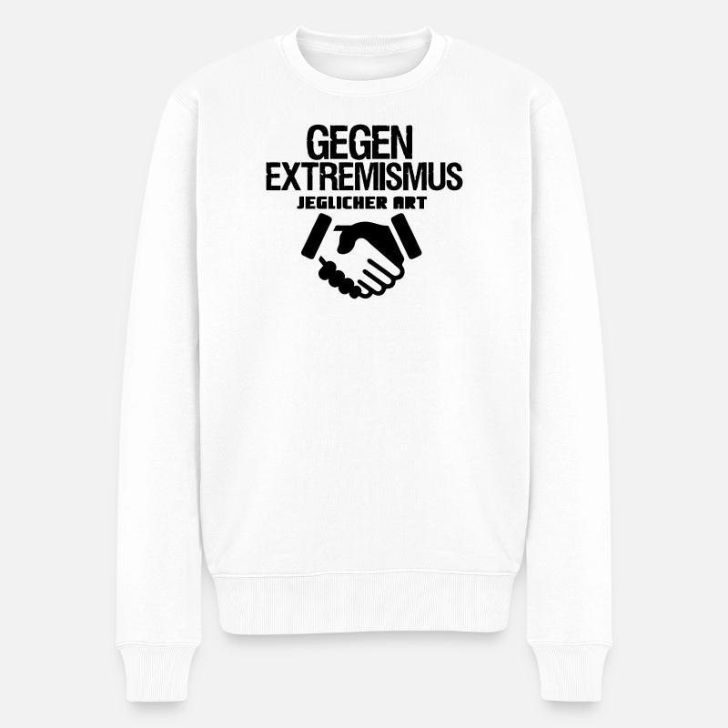 Gegen Extremismus Politik Statement Geschenk - Männer Premium Bio Pullover - Weiß