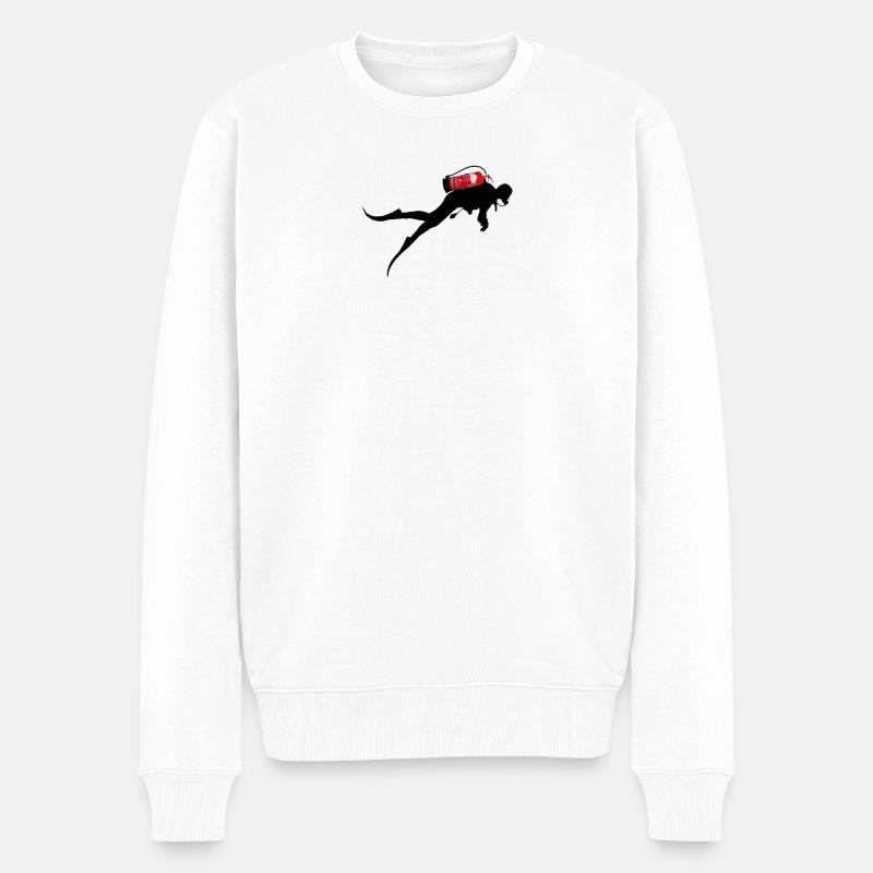 taucher - Männer Premium Bio Pullover - Weiß