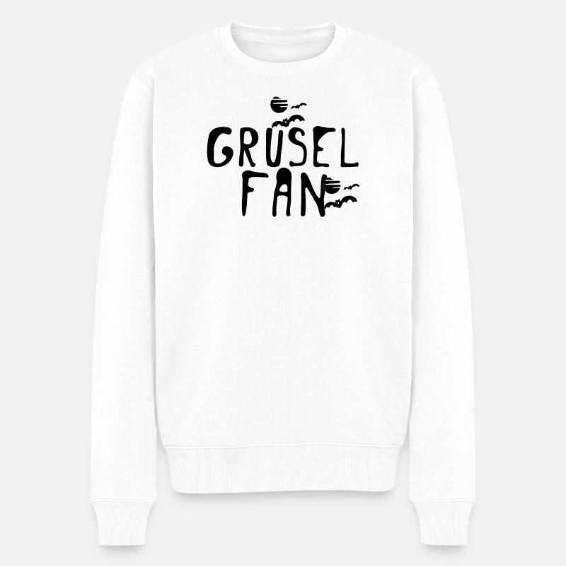 Grusel Fan Halloween Herbst Fun Spruch Geschenk - Männer Premium Bio Pullover - Weiß
