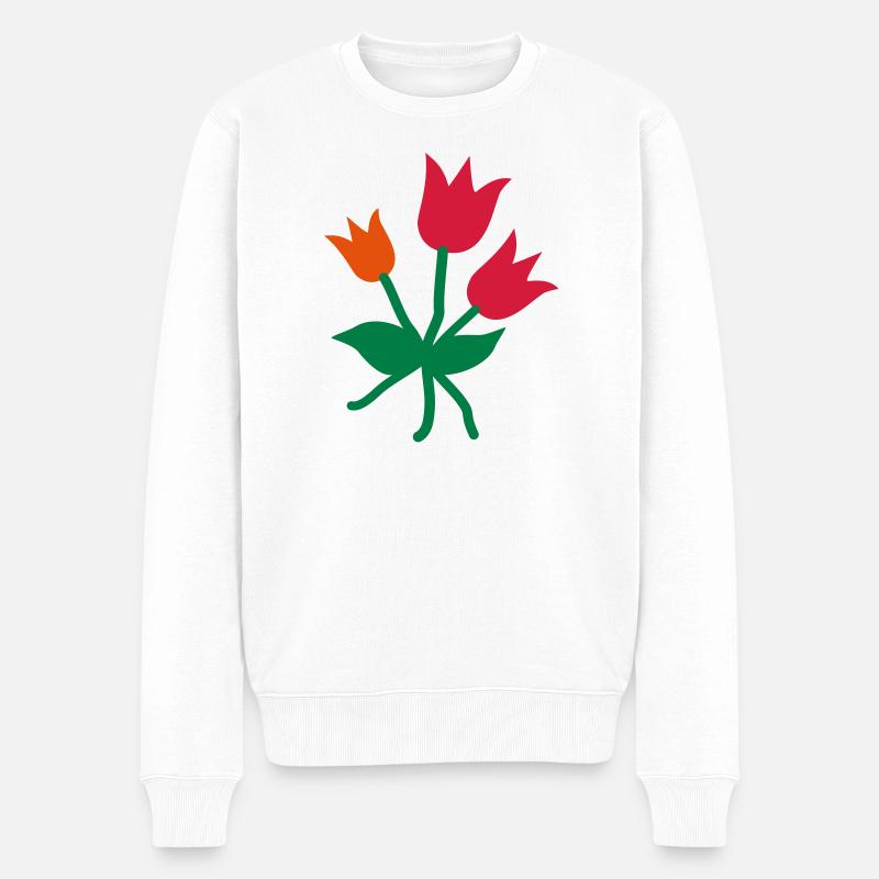 tulpen - Männer Premium Bio Pullover - Weiß