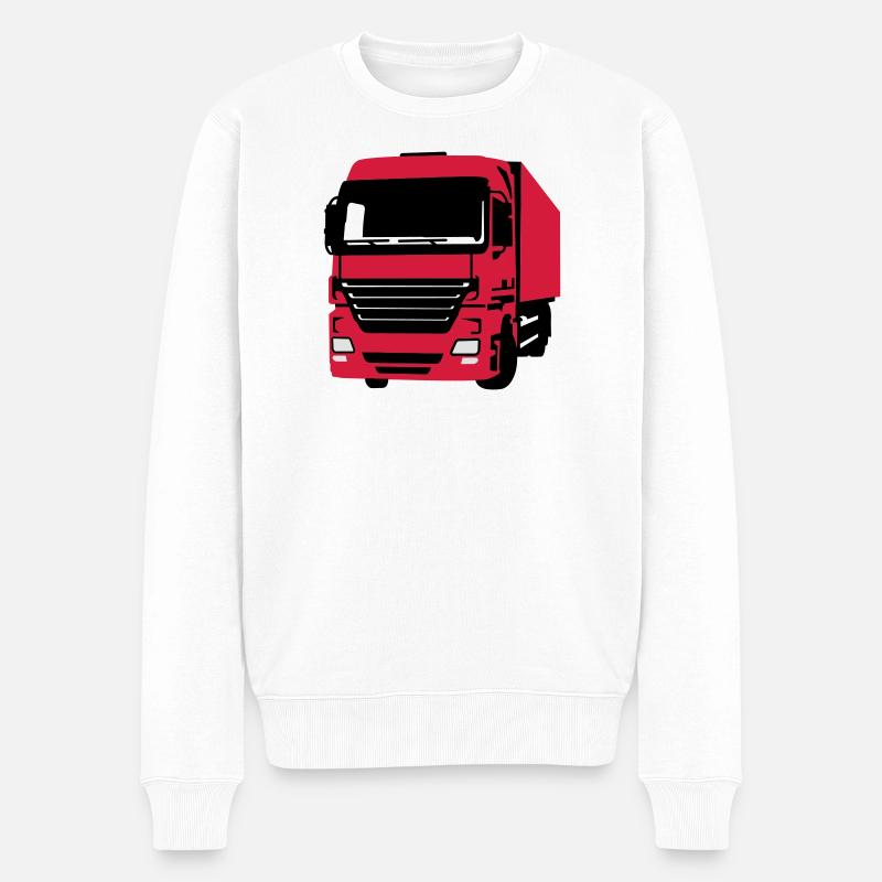 LKW - Männer Premium Bio Pullover - Weiß
