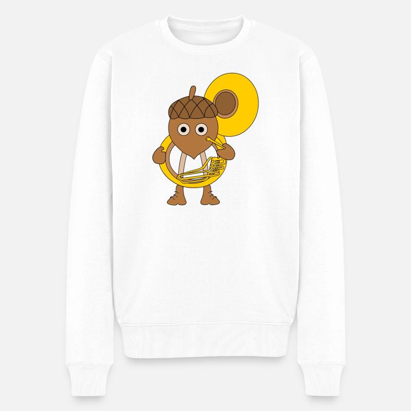 Tuba-Nuss - Männer Premium Bio Pullover - Weiß