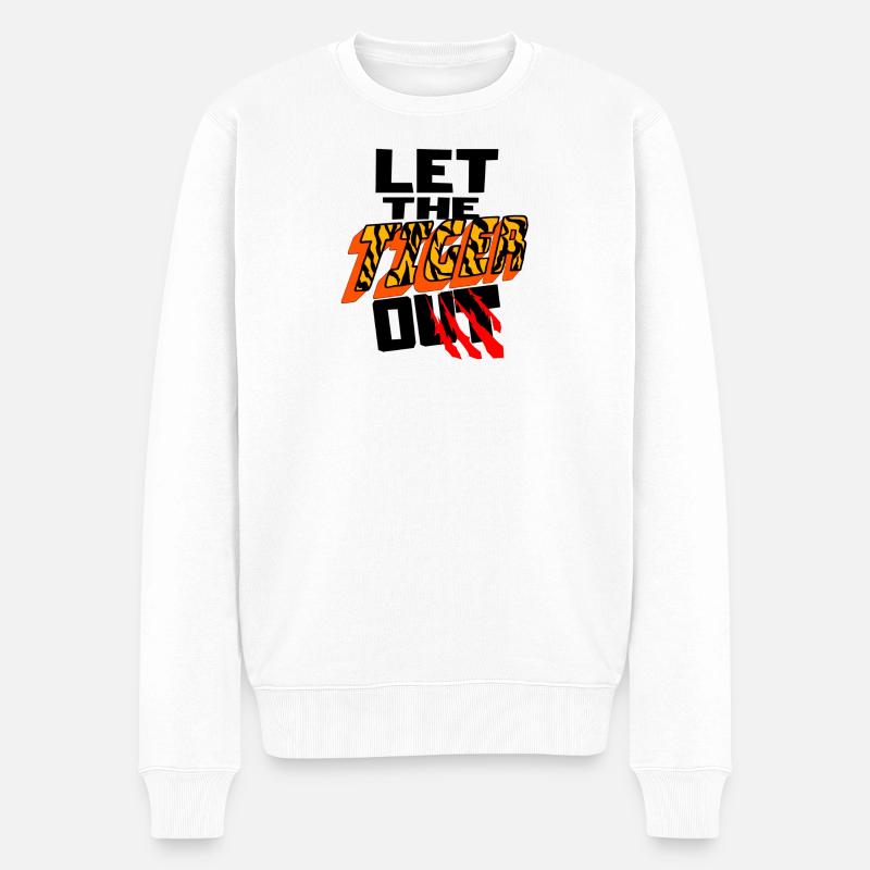 Let The Tiger Out - Männer Premium Bio Pullover - Weiß