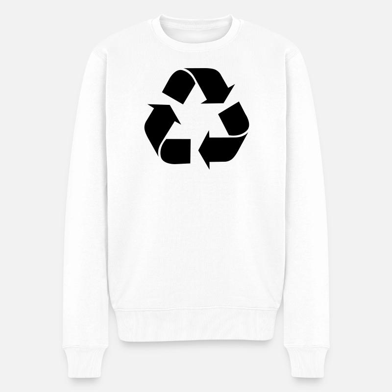 Recycling recyceln symbole - Männer Premium Bio Pullover - Weiß