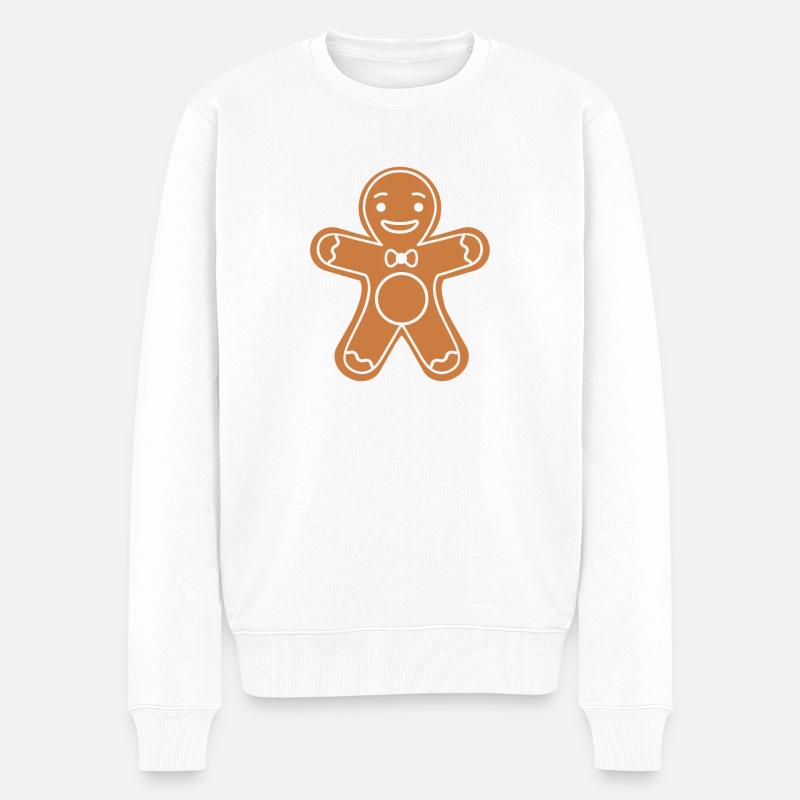 Lebkuchenmann - Männer Premium Bio Pullover - Weiß