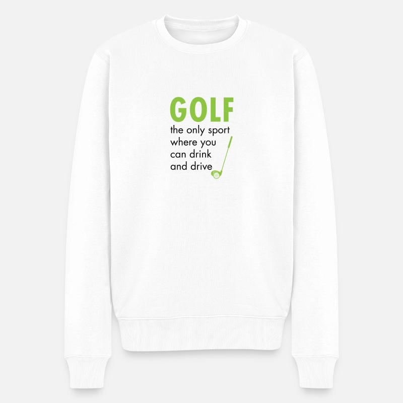 Golf golfen Golfschläger Caddy Geschenk Golfshirt - Männer Premium Bio Pullover - Weiß
