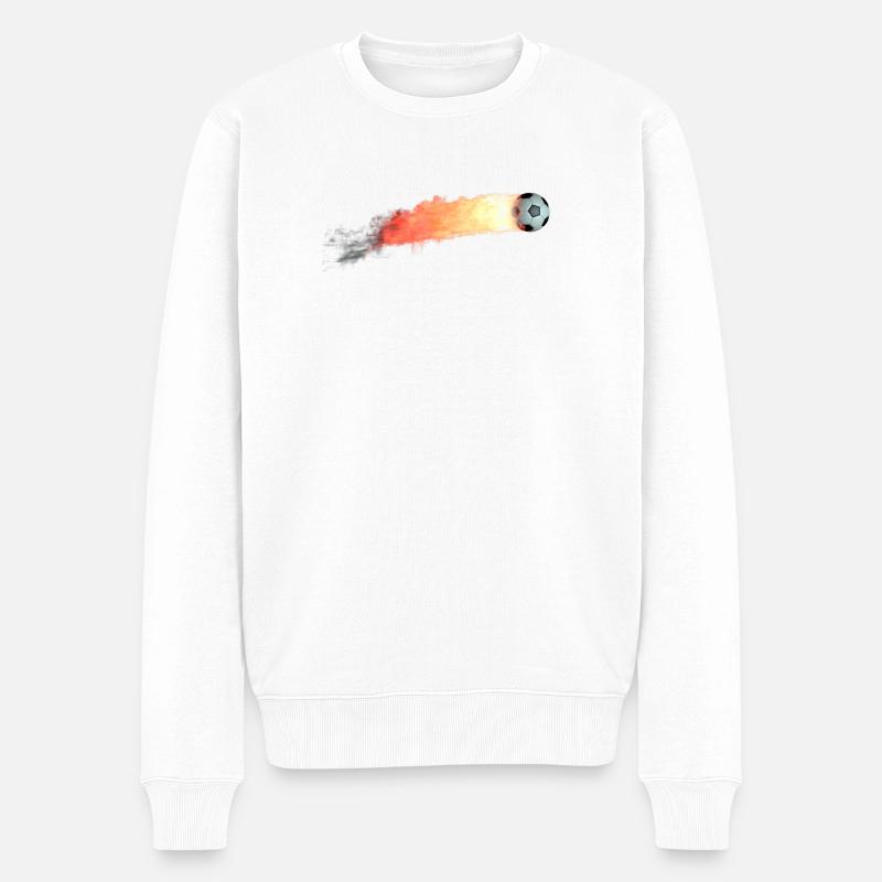 Flammenball Sprint - Männer Premium Bio Pullover - Weiß