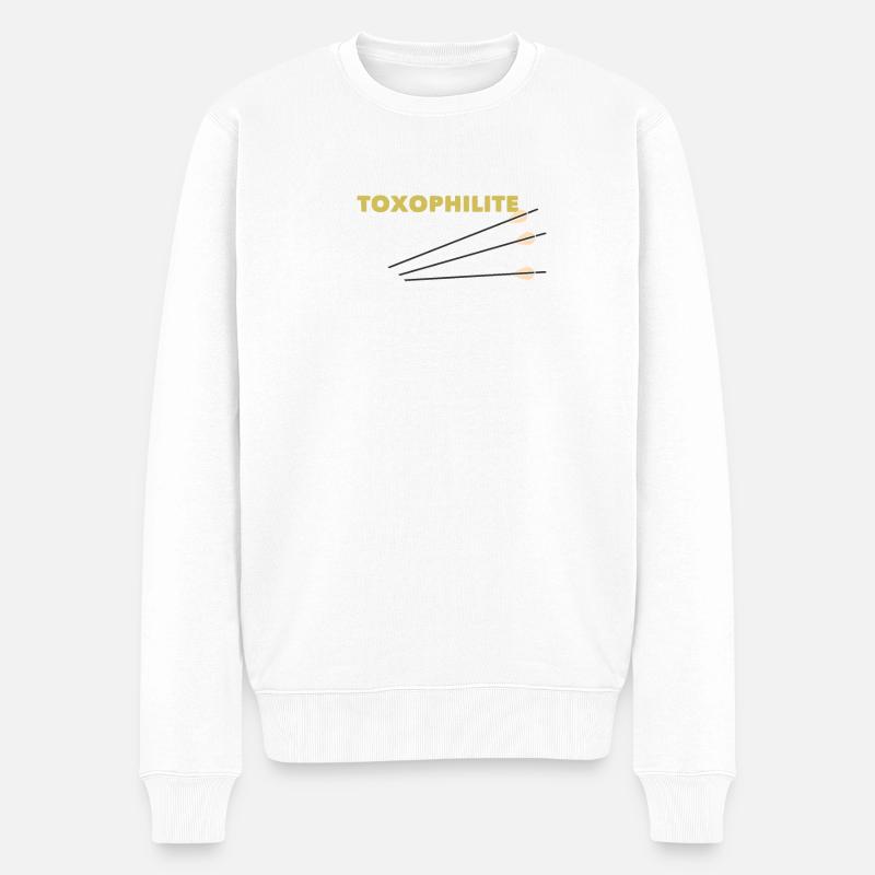 Bogenschießen Toxophilit - Männer Premium Bio Pullover - Weiß