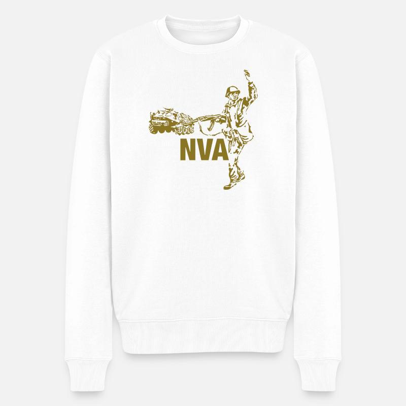 nva_soldat_vektor - Männer Premium Bio Pullover - Weiß