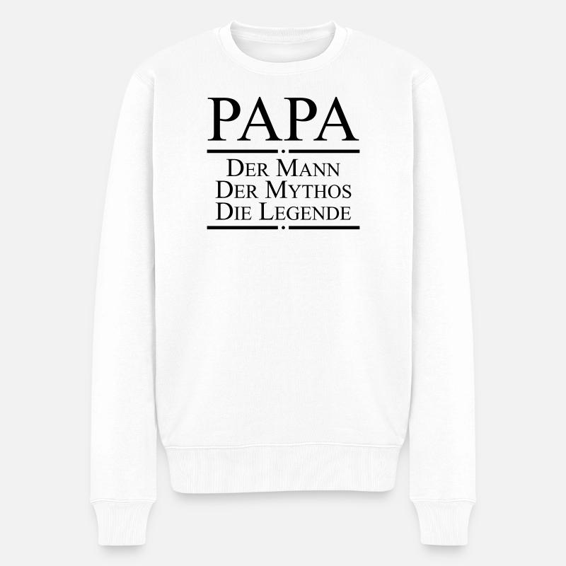 Papa Legende - Männer Premium Bio Pullover - Weiß