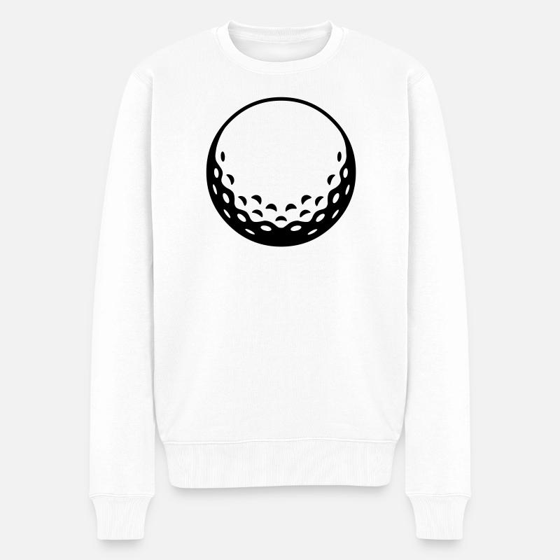 Golfball - einfärbbar - Männer Premium Bio Pullover - Weiß