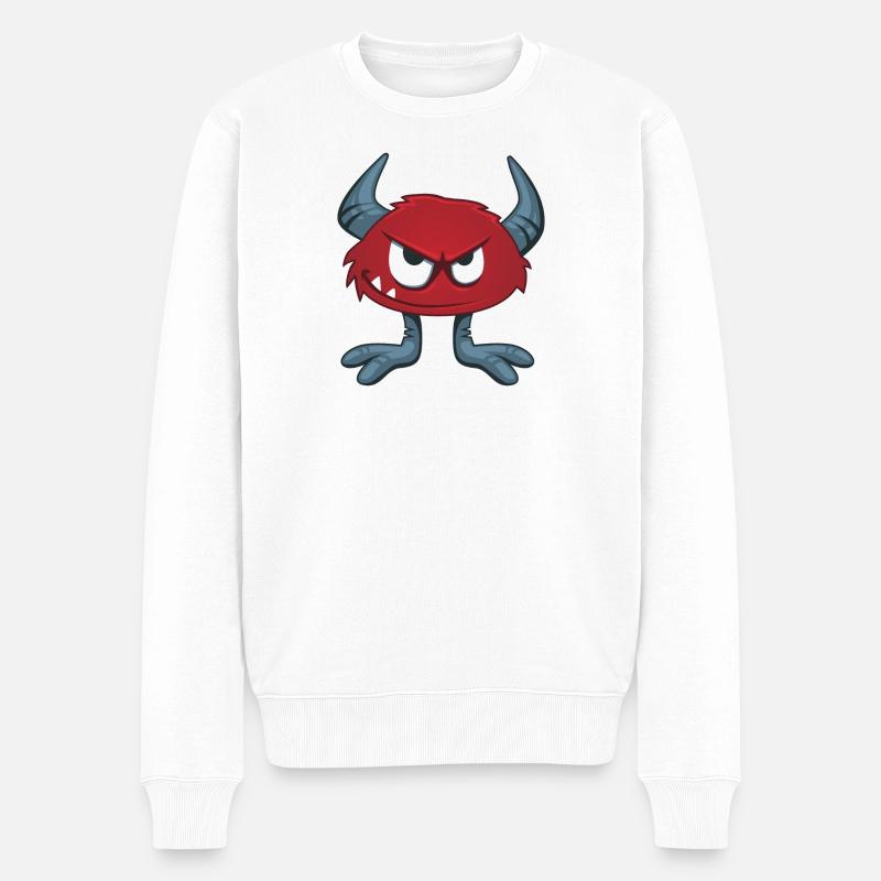 Monster - Männer Premium Bio Pullover - Weiß