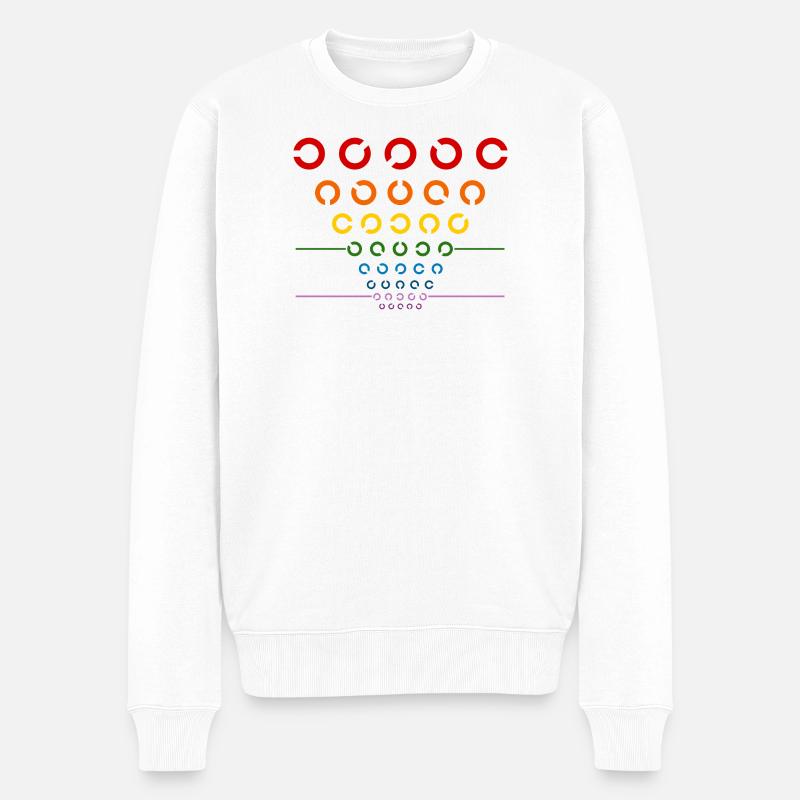 Test de l’œil arc-en-ciel - Pull Premium bio Homme - blanc