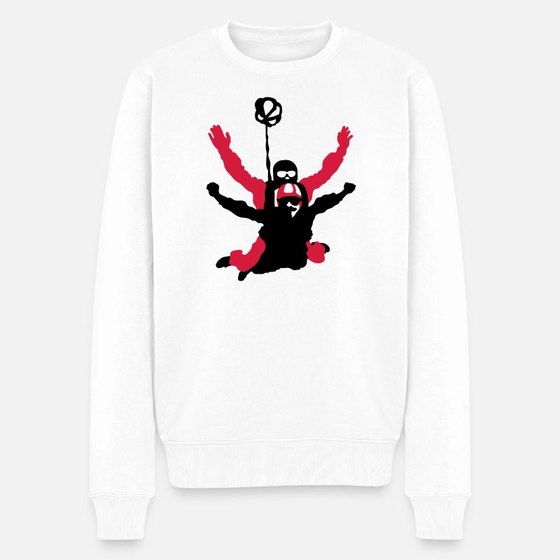 Tandemsprung - Männer Premium Bio Pullover - Weiß