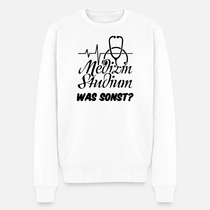 Medizinstudium Medizin Studium Geschenk - Männer Premium Bio Pullover - Weiß