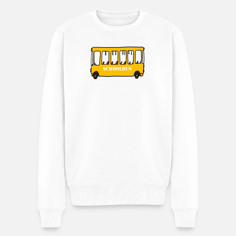 Schoolbus - Männer Premium Bio Pullover - Weiß