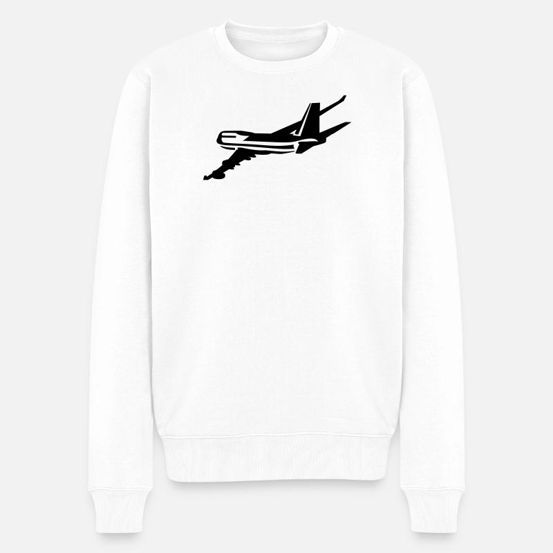 Passagierflugzeug - Männer Premium Bio Pullover - Weiß