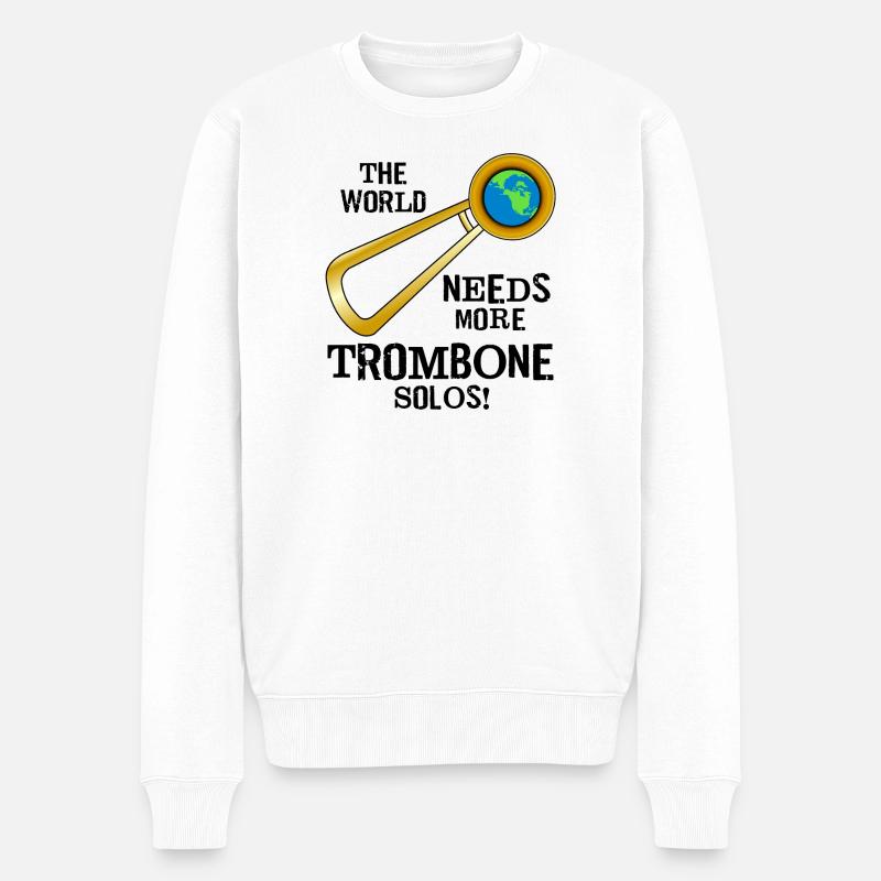 Trombone Solos - Pull Premium bio Homme - blanc