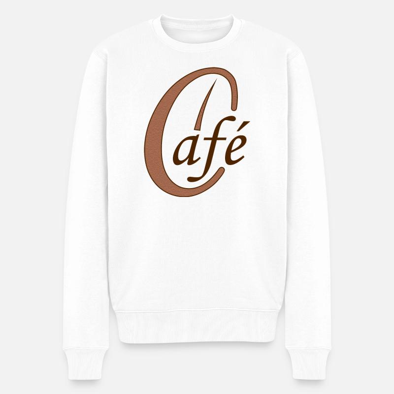 Kaffeebohne Café Kaffee - Männer Premium Bio Pullover - Weiß