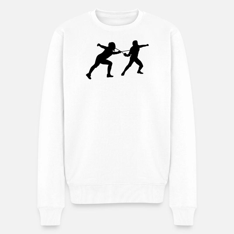 Fechten - Männer Premium Bio Pullover - Weiß