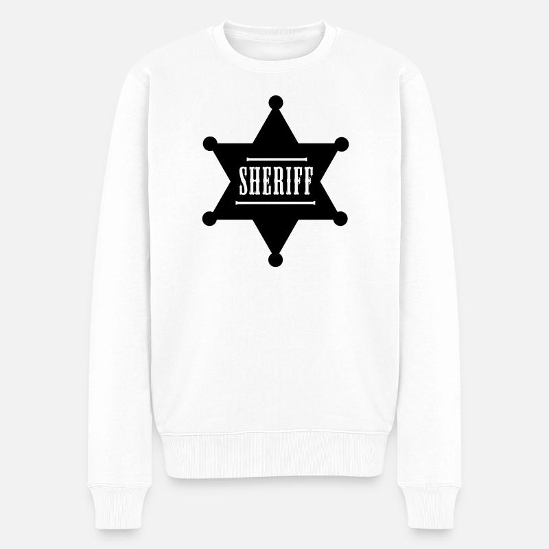 sheriff Chef - Männer Premium Bio Pullover - Weiß