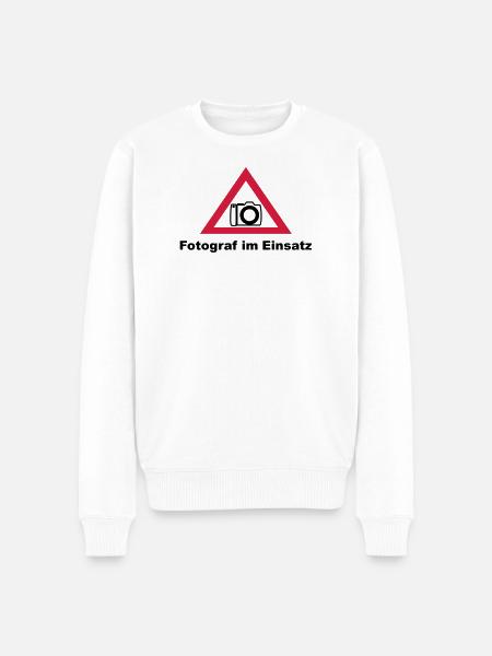 fotograf im Einsatz - Männer Premium Bio Pullover - Weiß
