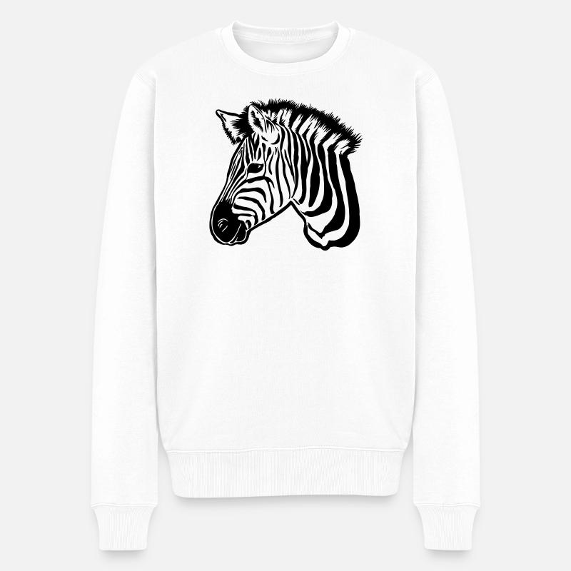 zèbre noir - Pull Premium bio Homme - blanc