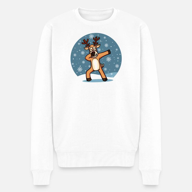 Süßes Dab Dabbing Rentier Tanzen Weihnachten Xmas - Männer Premium Bio Pullover - Weiß