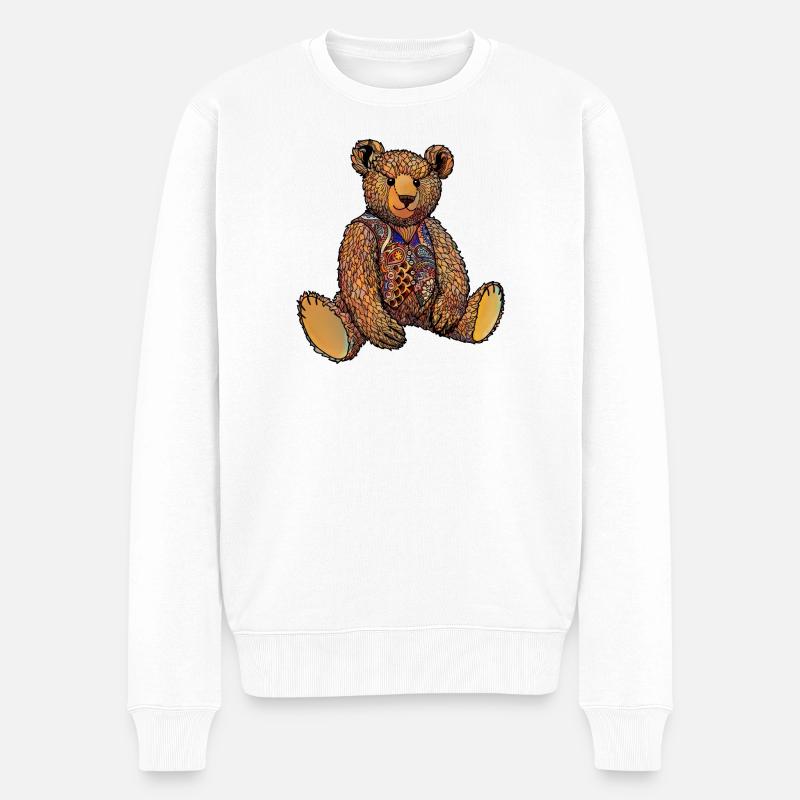 Aquarelle Ted - Pull Premium bio Homme - blanc