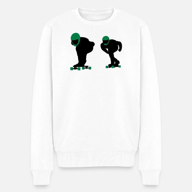 Longboard - Männer Premium Bio Pullover - Weiß