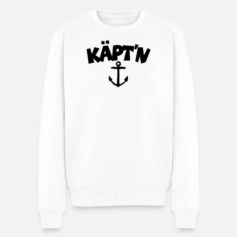 Käpt'n - Männer Premium Bio Pullover - Weiß