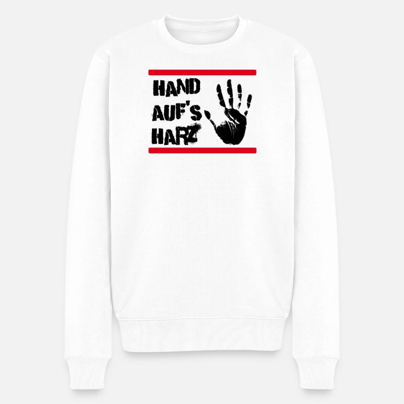 Hand auf's Harz! Handball Design - Männer Premium Bio Pullover - Weiß