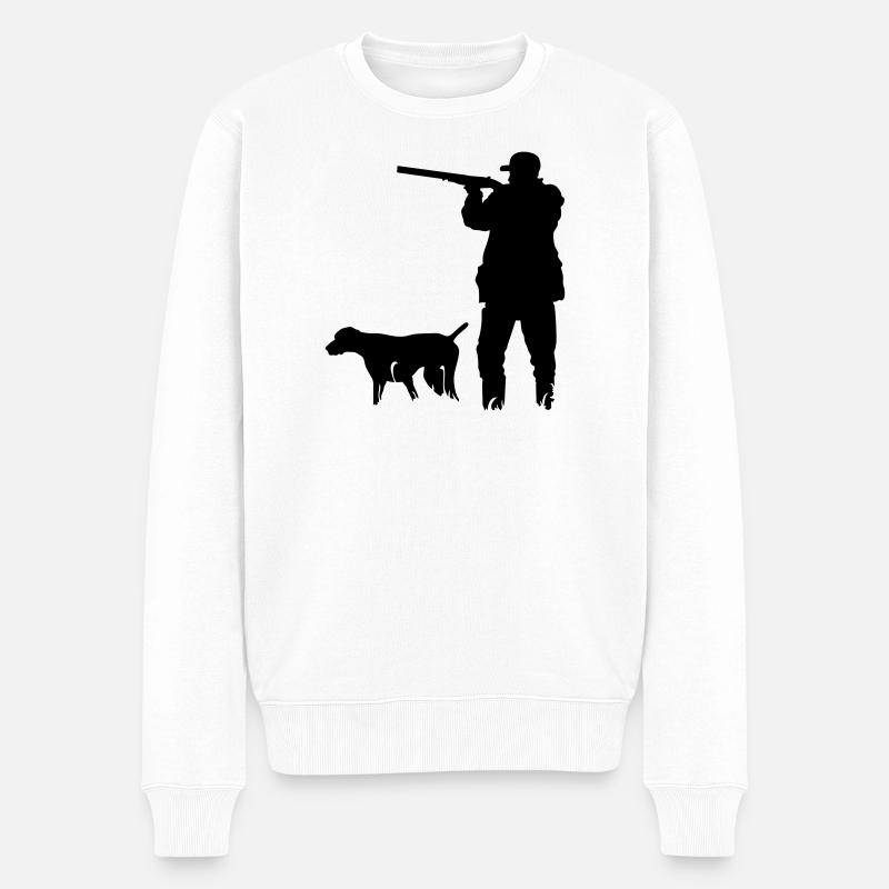 Jäger - Männer Premium Bio Pullover - Weiß